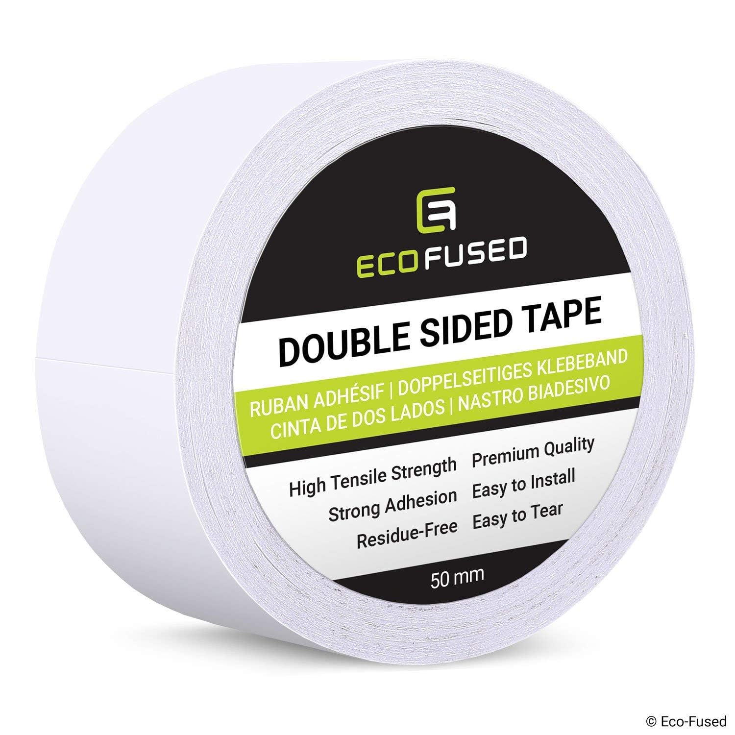 Double Sided Adhesive Tape - Width: 1.97 Inch (50 mm) - Length: 27 Yards (25 m) - For Arts and Crafts, DIY and Office - Quick and Easy to Use on Paper, Glass, Plastic, Wood, Metal and Fabric