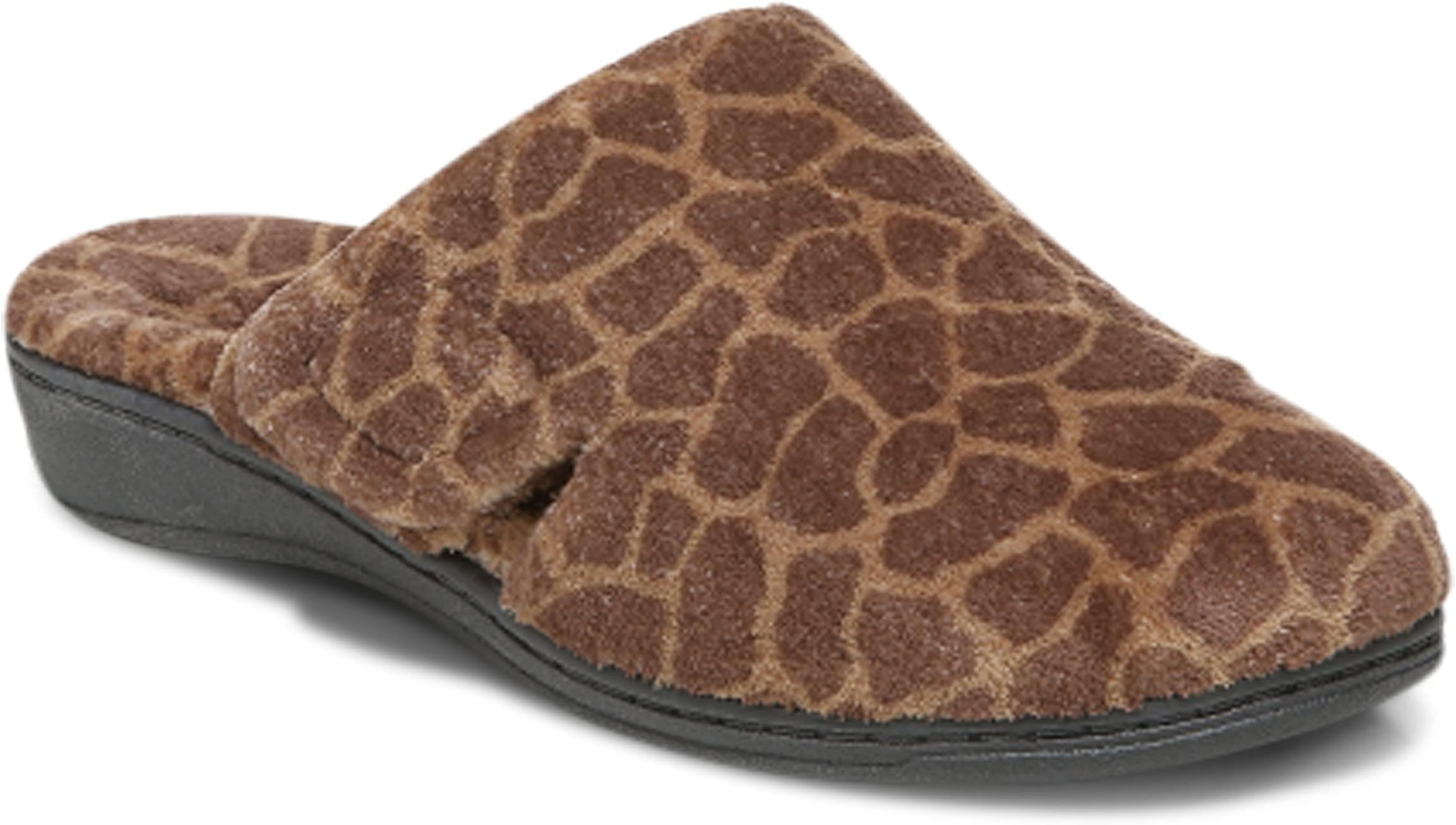 Women’s Gemma Mule Slipper - Comfortable Spa House Slippers that include Three-Zone Comfort with Orthotic Insole Arch Support, Soft House Shoes for Ladies, Brownie Giraffe, 5