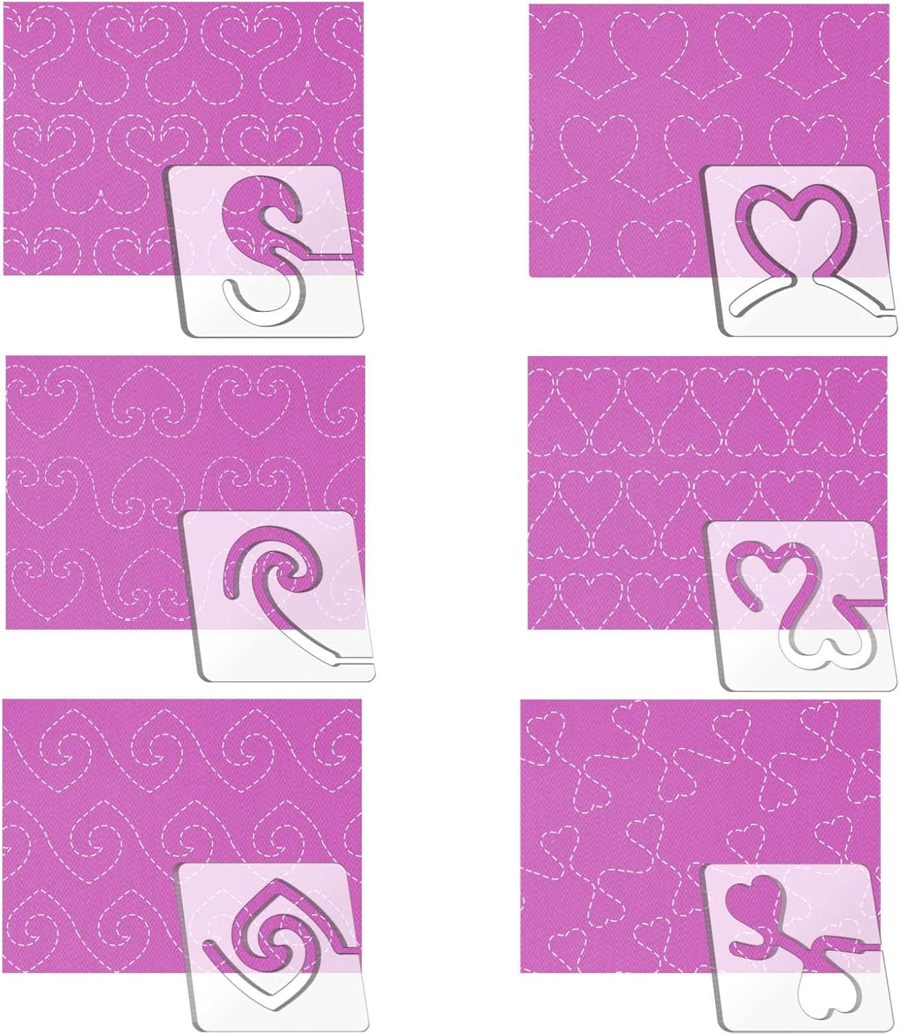 Kapyoo Juego de plantillas de acolchado de movimiento libre, reglas de acolchado y plantillas de acolchado para máquina de acolchado, suministros de