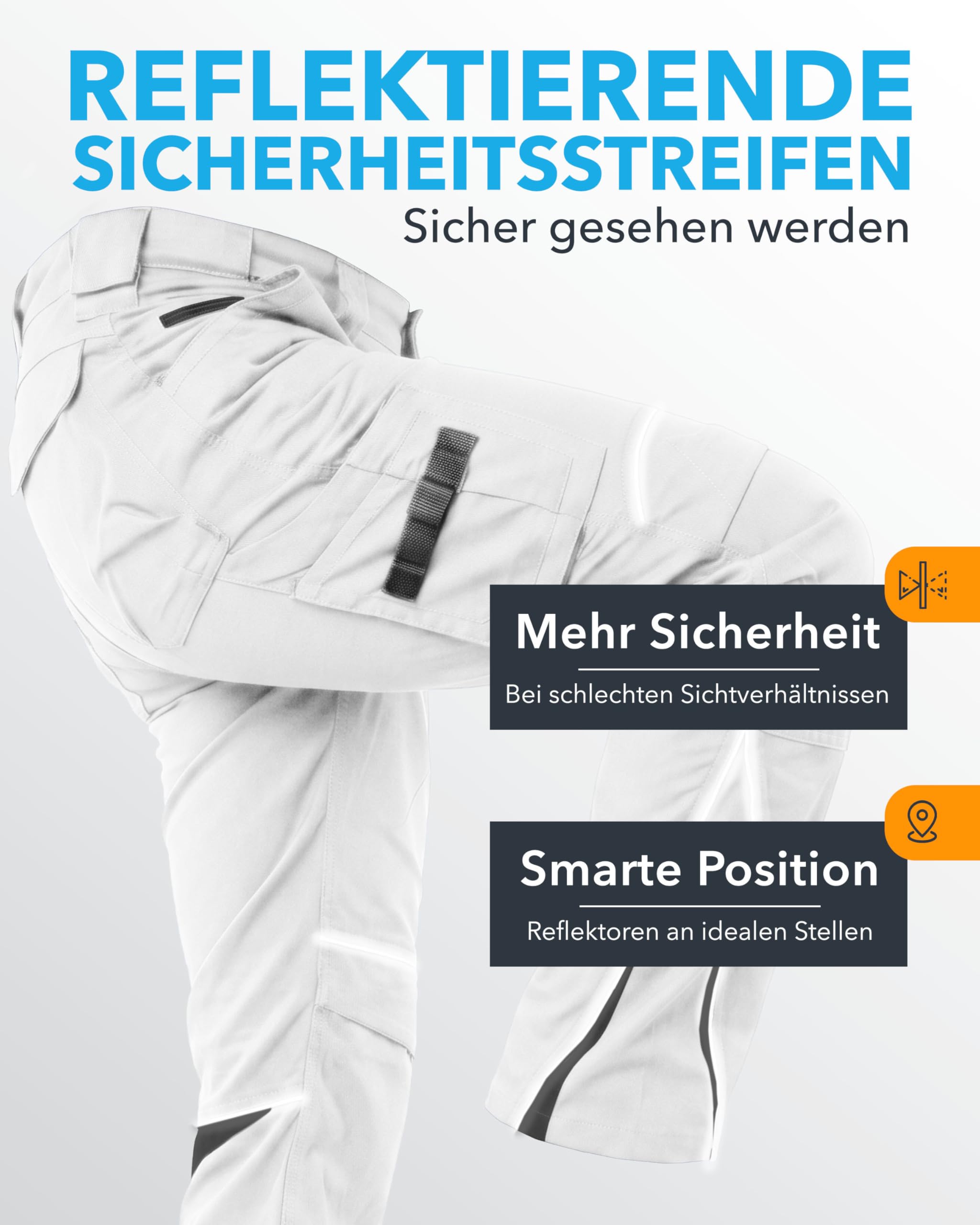 TMG | Arbeitshose Kultworker für Herren, Lange Arbeitshose mit geradem Schnitt, Kniepolstertaschen, Männer Arbeitshose