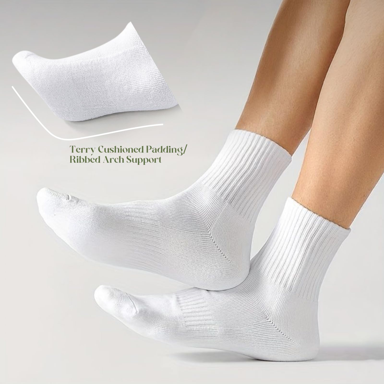 Fszsaa Women's Low Cut Ankle Socks Cotton Breathable Athletic Socks Cushioned Mini Crew Tube Socks Multiple Socks