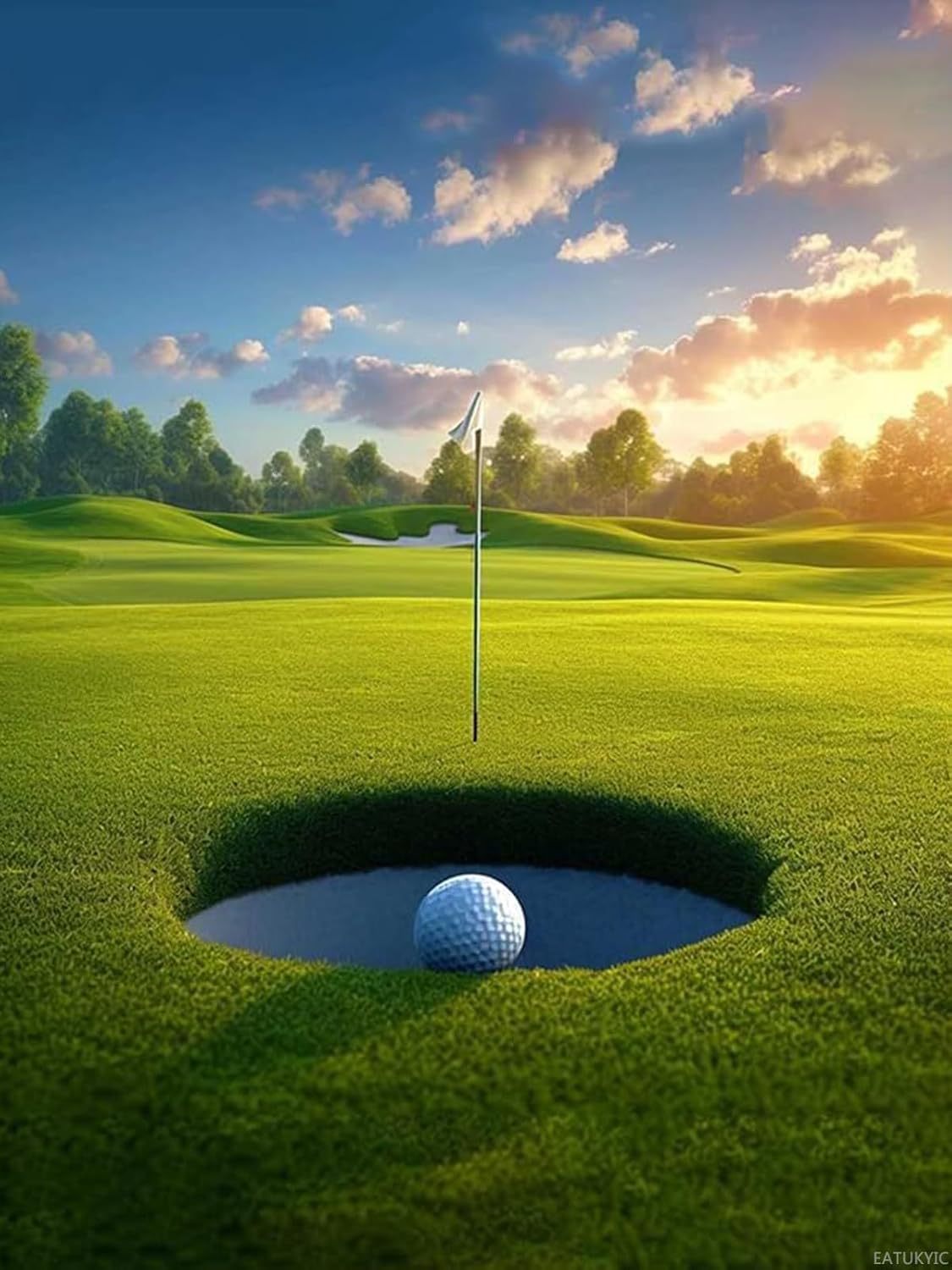 EATUKYIC Handsome Golf Ball Diamond Art Painting Kits for Adult, Ball Sports 5D Diamond Art for Adults, Round Drill Painting by Diamonds Art and Crafts for Home Wall Decor Gift 12x16inch