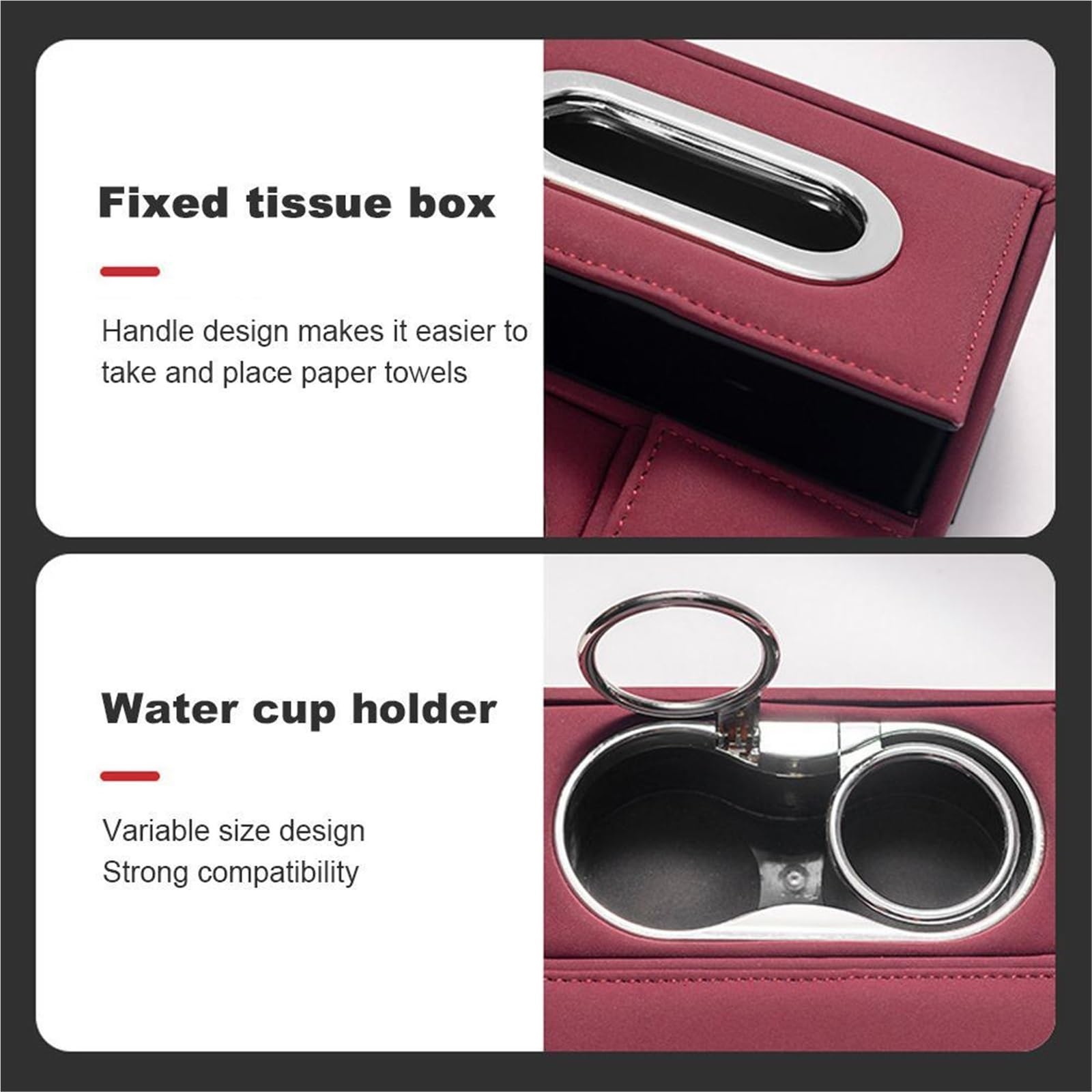 Middenconsole-pad Organizer Konsoli Środkowej Wodoodporny Organizer Ze Skóry PU Organizer Do Przechowywania W Konsoli Środkowej Podkładka Podwyższająca Do Schowka(Black)