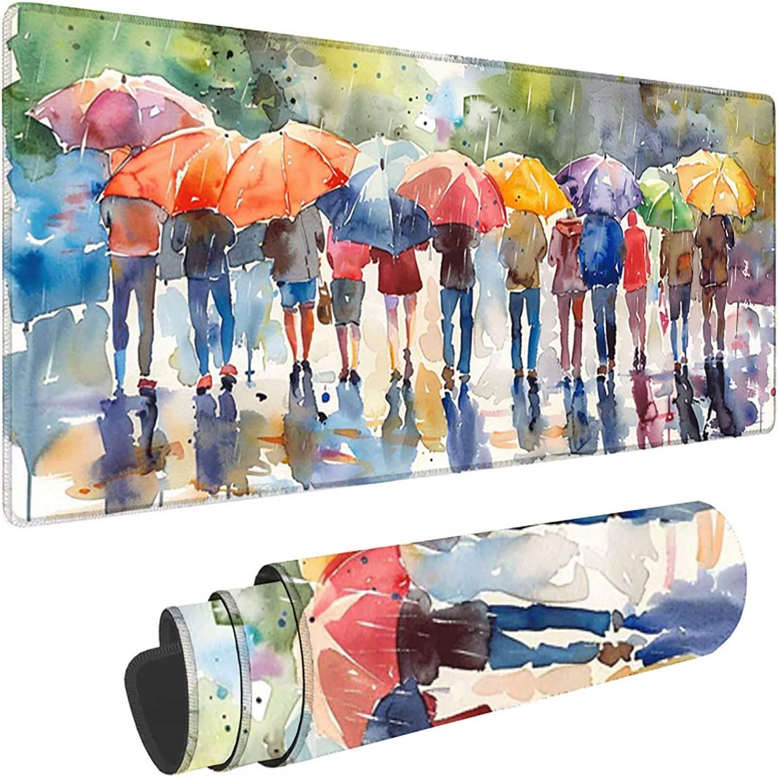 Różowa podkładka pod mysz do gier XXL 1600x800x3 mm duża podkładka pod mysz XXL podkładka pod mysz parasol do klawiatury i biura, wysoka precyzja i szybkość, antypoślizgowa guma, akcesoria do gier w