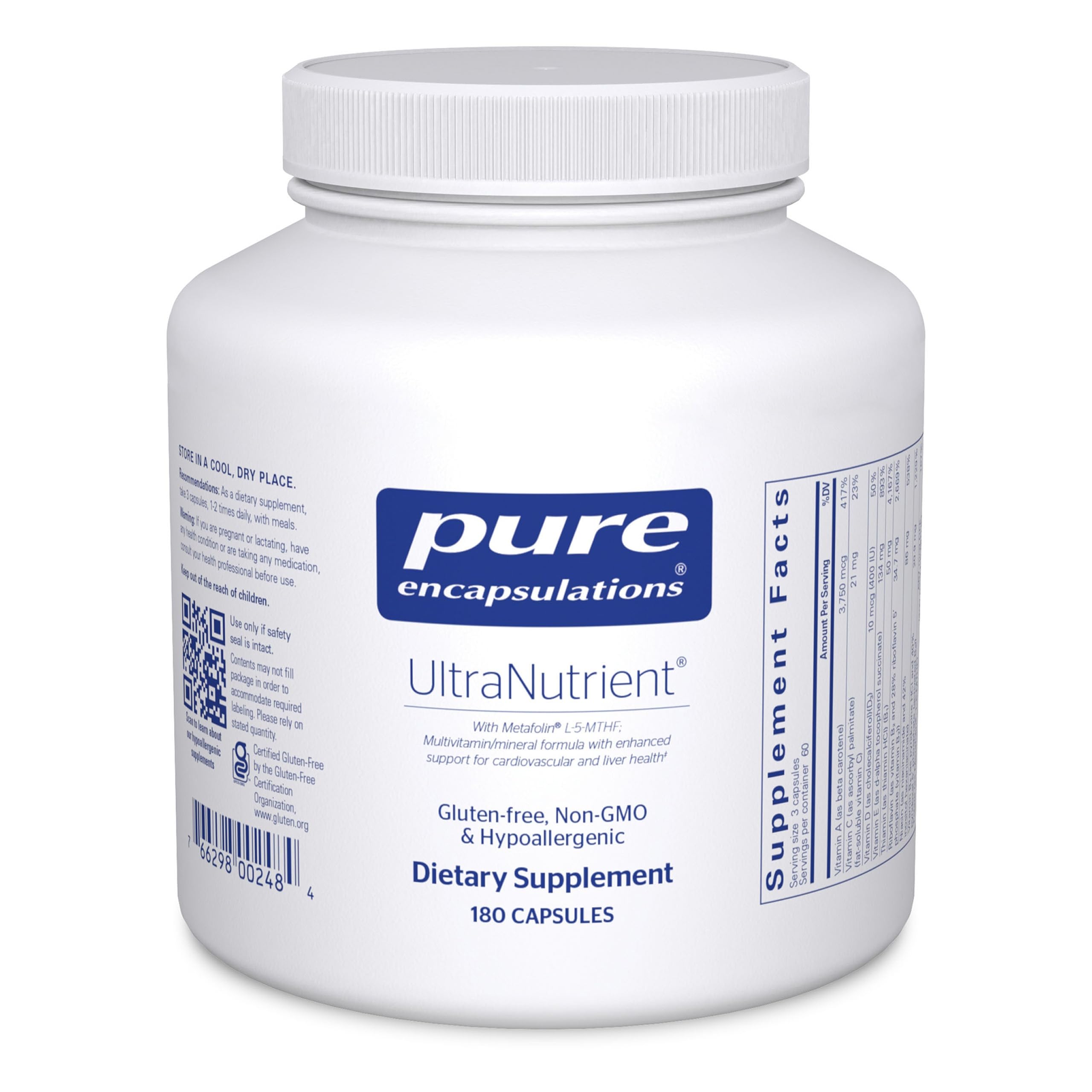 UltraNutrient - Minerals & Multivitamins - Supports Liver & Heart Health* - Supplement for Antioxidants - with Vitamin C, CoQ10 & More - Gluten Free - 180 Capsules