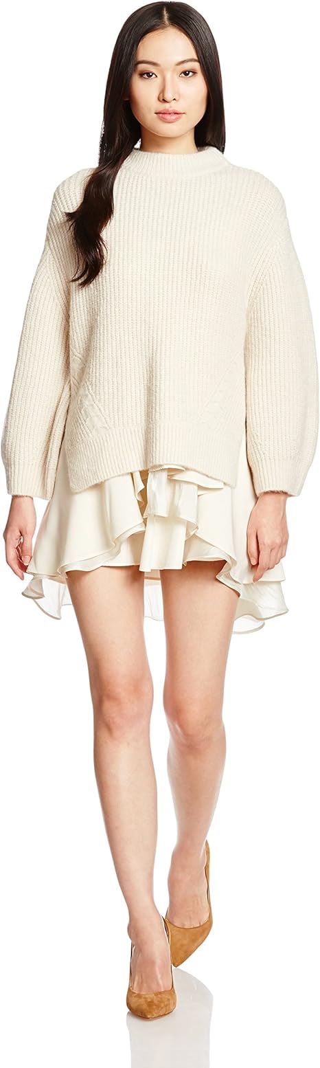 Amazon Co Jp スナイデル ヘムフリルニットコンビワンピース Swno レディース Ivr 日本 F Free サイズ 服 ファッション小物