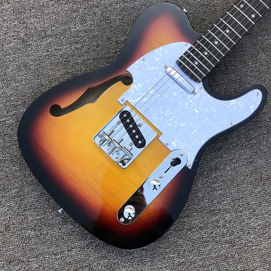 Chitarra elettrica TELE personalizzata color tramonto con tastiera in palissandro e hardware cromato - Professionale Guitarra Electrica