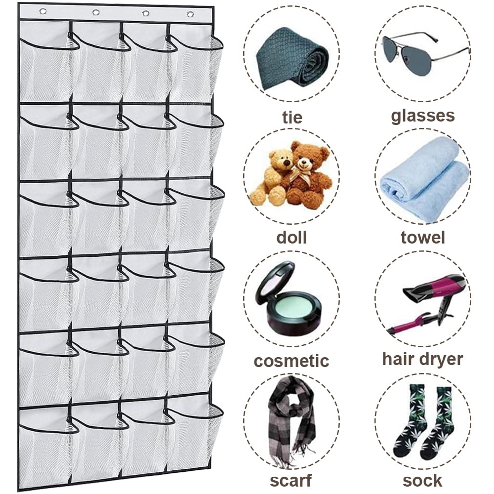 24-Taschen Tür-Organizer Für Schuhe & Kleinkram - Platzsparende Aufbewahrung