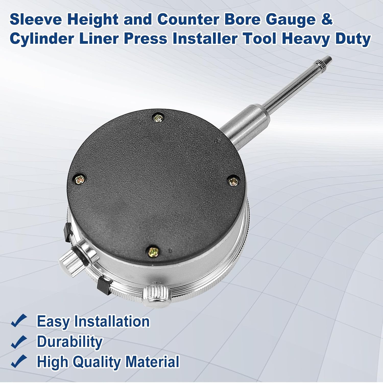 FEXON 6434 Sleeve Height and Counter Bore Gauge & 3164606 Cylinder Liner Press Installer Tool Heavy Duty - Compatible with All Diesel Engines and Cummins ISX X15 Liner Press, Range: 0-1.00"