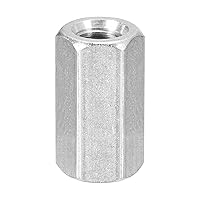 Vista 14 de uxcell Tuercas de acoplamiento M16 x 2 pasos, 1.575 in de longitud, 1 tuerca de acoplamiento métrica de acero inoxidable 304