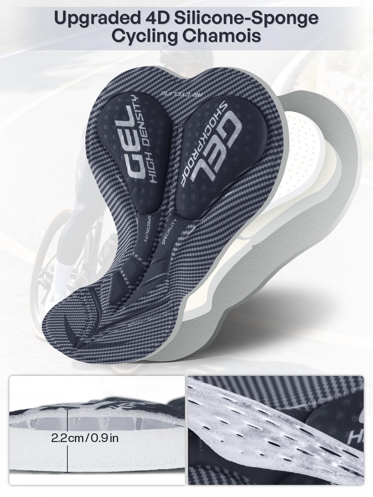 ARSUXEO Pantalon de Cyclisme pour Homme Leggings de Cyclisme rembourrés Collants de Cyclisme avec Protection Contre Le Froid, rembourrés légers H99