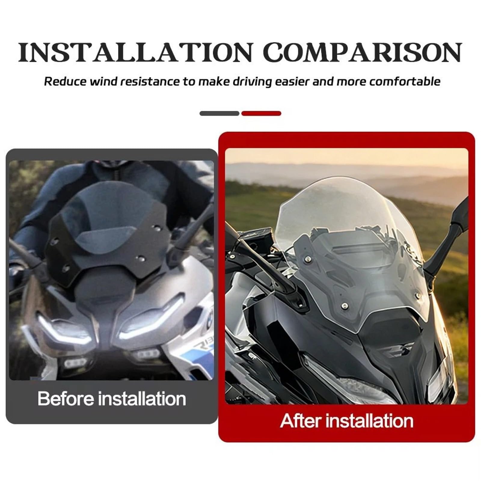Szybka szyba motocyklowa Pasuje do BMW R1300RS | Deflektor przedniej szyby motocykla(Gray)