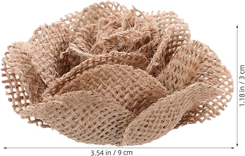 Miniatura 6 de Arpillera natural, 4 piezas hechas a mano de encaje artesanal, lazos vintage rústicos para bodas (marrón claro)