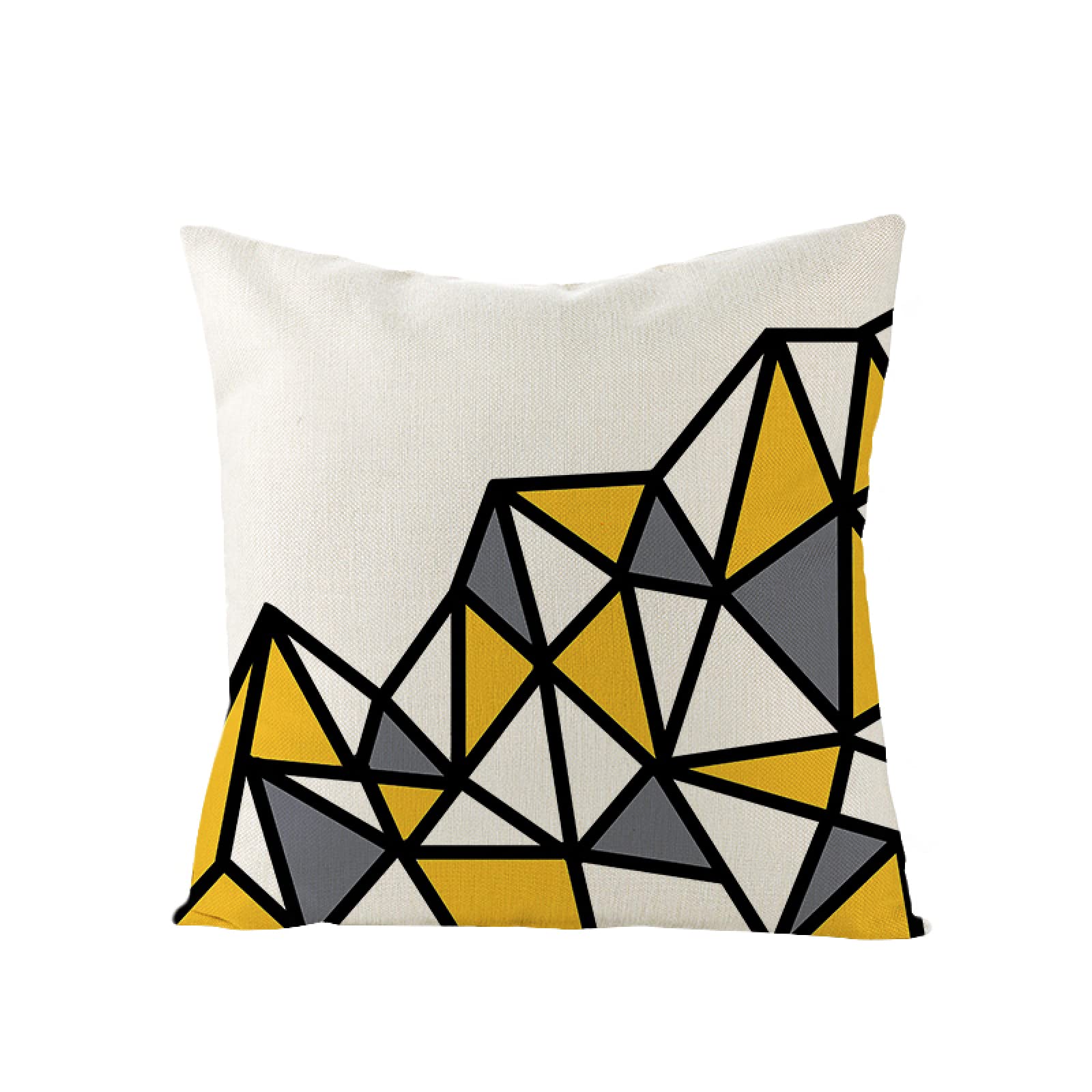 Sofa Fundas Cojines 60x60 Pack de 4 Cuadrado,Funda de Almohada Lino con Cremallera Invisible,Funda de Cojín Decoración para Hogar Sala Cama Jardín Silla Coche-geometría