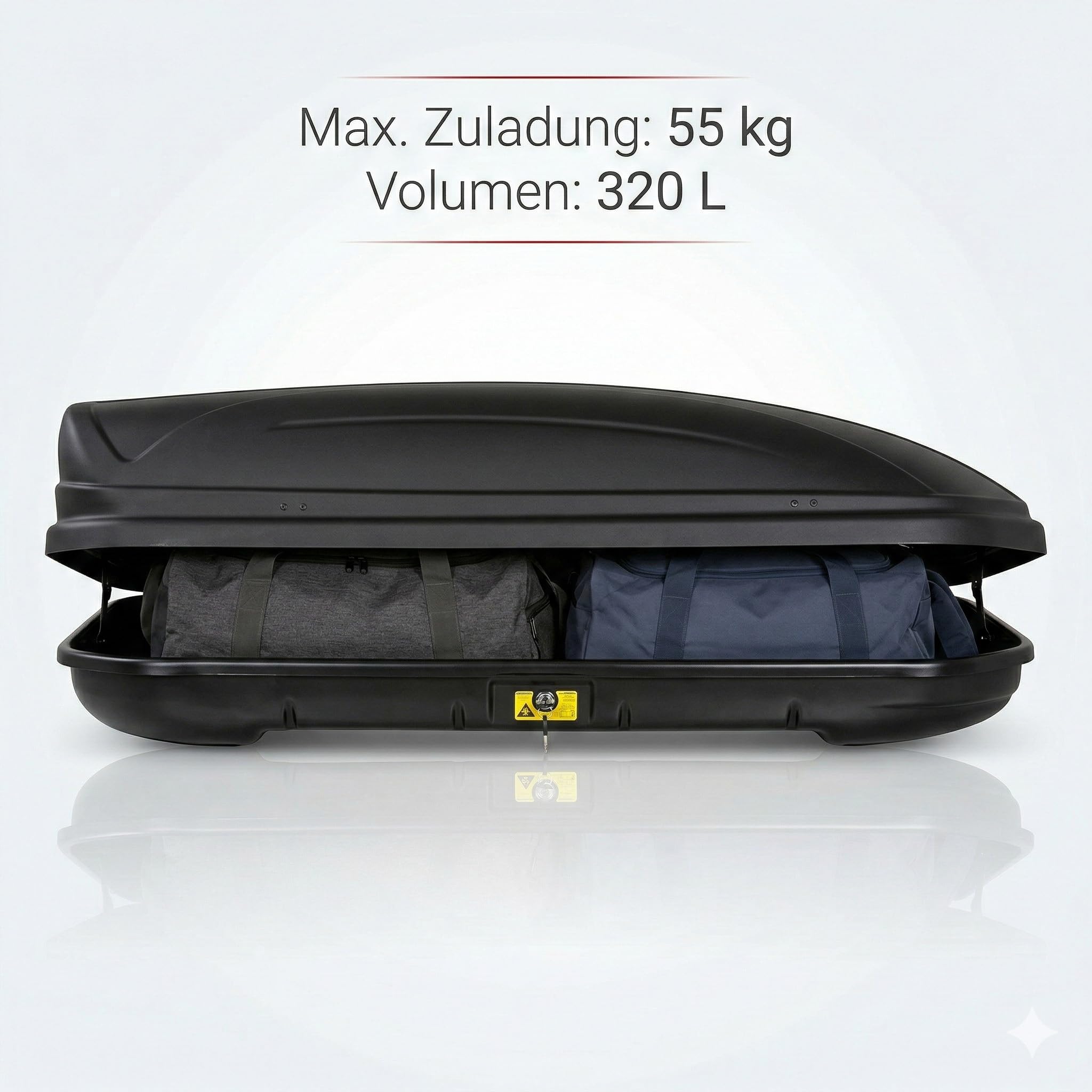 VDP Coffre de Toit de maa320 Noir Mat de Voiture Coffre de Toit verrouillable 320 l