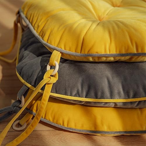 Miniatura 3 de MILEVO Almohadillas de terciopelo para sillas de comedor con lazos, almohadillas para sillas de comedor, almohadilla antideslizante para asiento