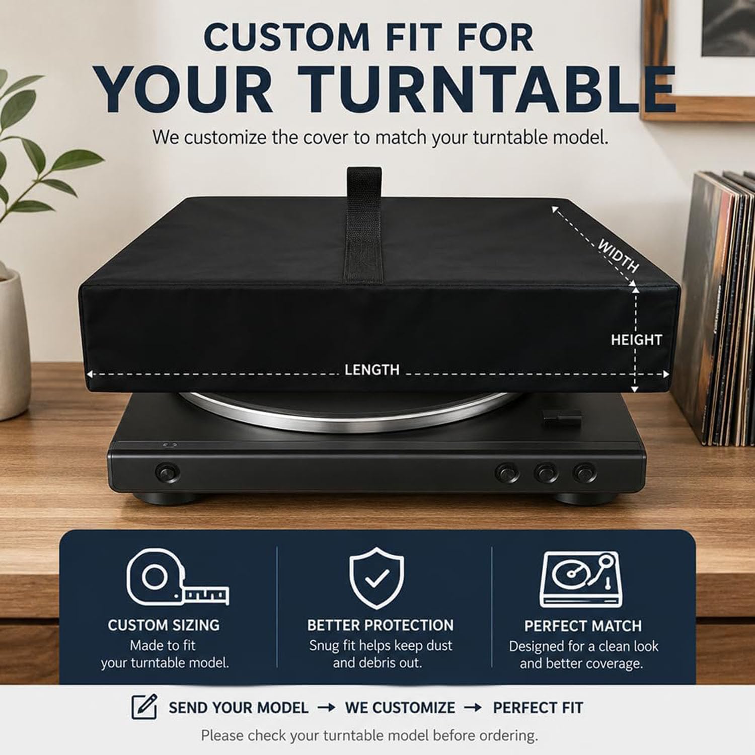 Housse Anti Poussière Platine Vinyle pour U-Turn Orbit Basic 2013-Present