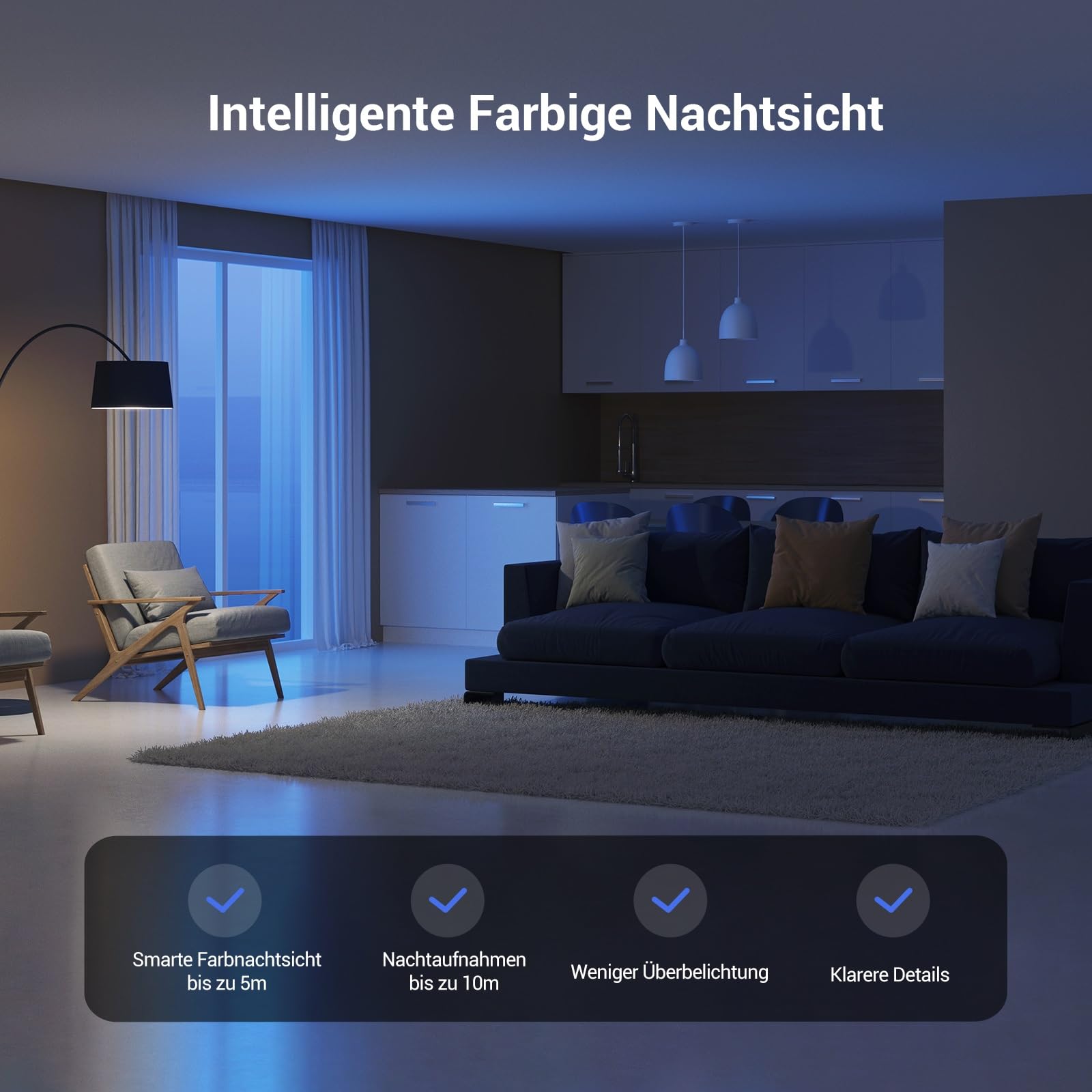 EZVIZ WLAN Türspion und Innenkamera Set, Video-Türklingel CP4 mit Touch-Farbbildschirm & Bewegungsmelder, PTZ Kamera CP1 Pro 4MP mit Personenerkennung & Farbnachtsicht, CP4 und CP1 Pro 2K+