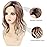 TISHINING Medium Rose Blonde Wavy Wigs for White Women Layered Ombre Rose Blonde to White Beach Wave Bob Wig Natural Looking Daily Party Synthetic Hair Wig