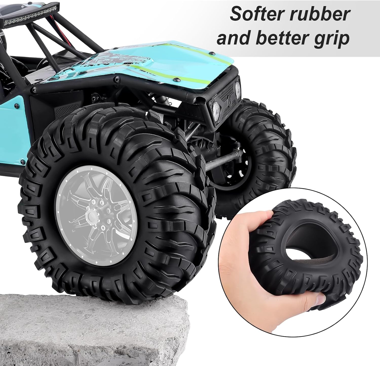 HobbyPark 2.2 Mud Tires Crawler Tyres fit 2.2 Beadlock Wheels for Traxxas TRX4 Axial SCX10 II III Redcat Gen8 Gen7 Everest 10 Rock Crawling with Foam, 4Pcs