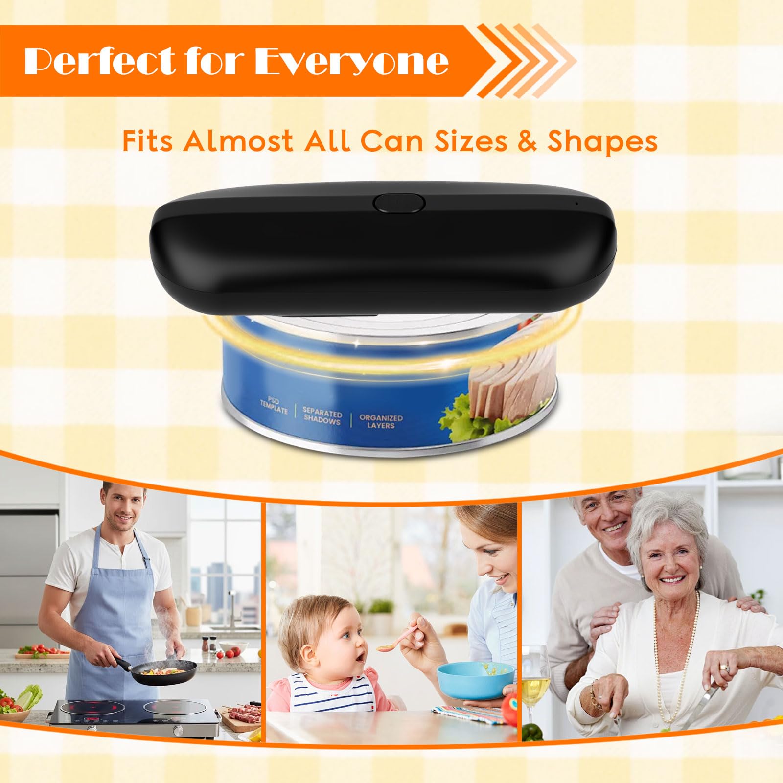 Ouvre Boîte Électrique pour Chefs et Seniors, Ouvre Bocal Électrique USB Rechargeable Automatique, Ouverture Facile des Boîtes et Bocaux pour les Personnes Souffrant de Problèmes de Préhension