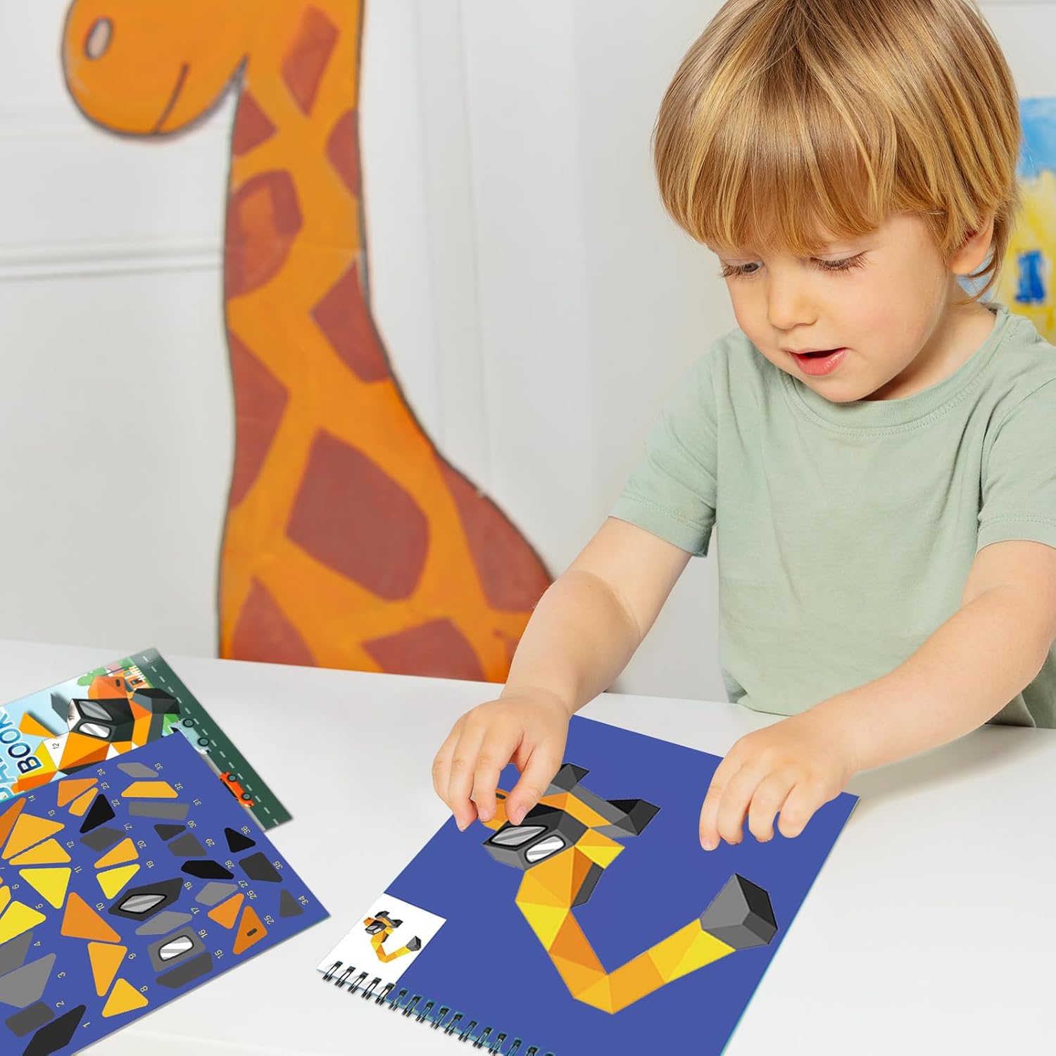 Vehicles Sticker by Number Activity Sticker Book Preschool Busy Book Stickers Paint Puzzle Travel Plane Car Activities for Kids Ages 4-8 Birthday Valentine's Day Easter Party Favors (Car) - Image 6