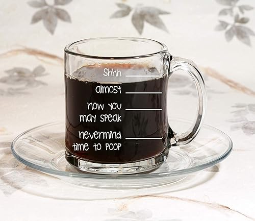 Miniatura 3 de AW Fashions Shh. Nevermind - Taza de café de cristal de 13 onzas para mujer, jefe, amiga, empleada o cónyuge, idea de cumpleaños perfecta