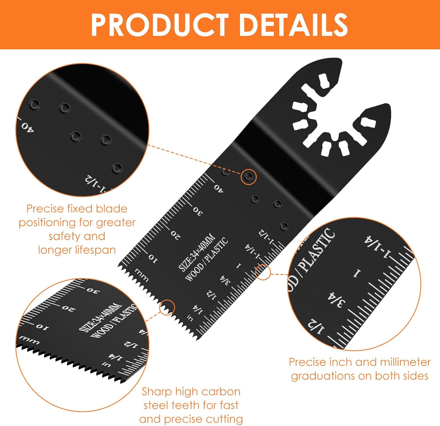 87 Pcs Oscillating Tool Blade, Oscillating Saw Blades Carbide with Sandpaper, Universal Wood Metal Oscillating Multitool Quick Release Saw Blades for Fein Multimaster, Ryobi, Milwaukee, Hitachi