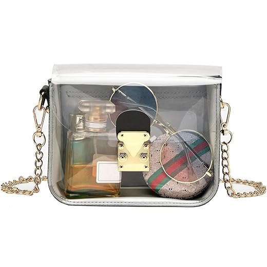 KUI WAN Clear Bag Stadium Approved, Clear Crossbody Bag Cute Clear Purse Gift for Women for Sport Event Concert