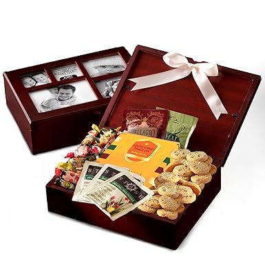 Photo Gift Box with Lid, Gifts Gourmet Food - Teas, Cocoas, Cookies, Snacks & Sweets Care Package for Women, Men, Holiday, Families, Memory Box for Thinking of You, Get Well, Anniversary, Thank You