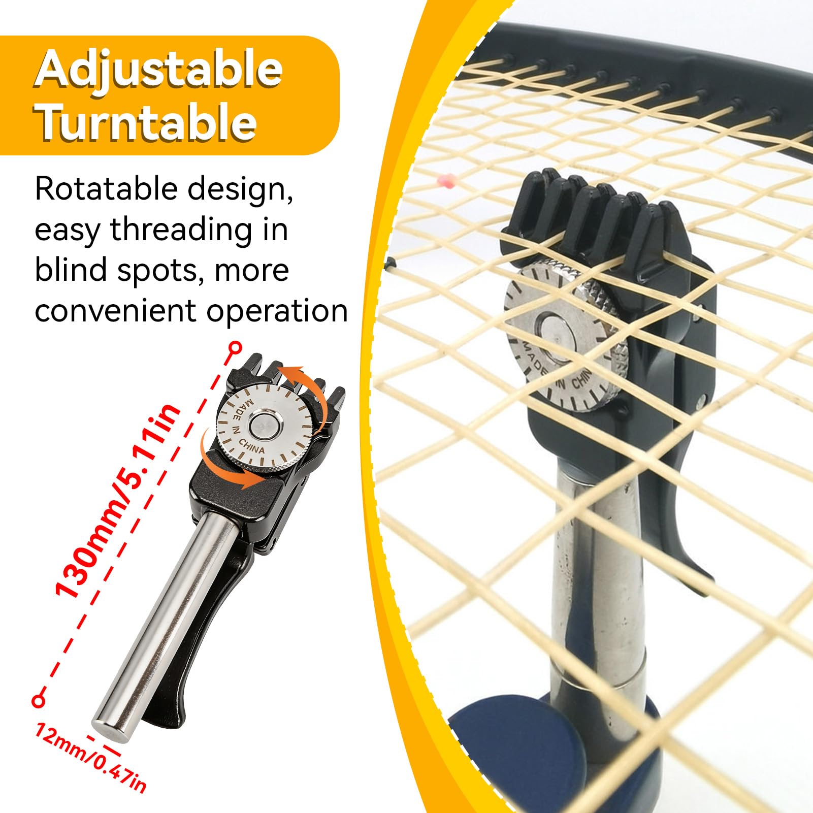 HERCHR 2 Stück Badminton Flying Clamp, Flying Clamp Tennis Flying Clamp Für Badminton Besaitungsmaschine Schwarz Tennis Besaitungswerkzeuge