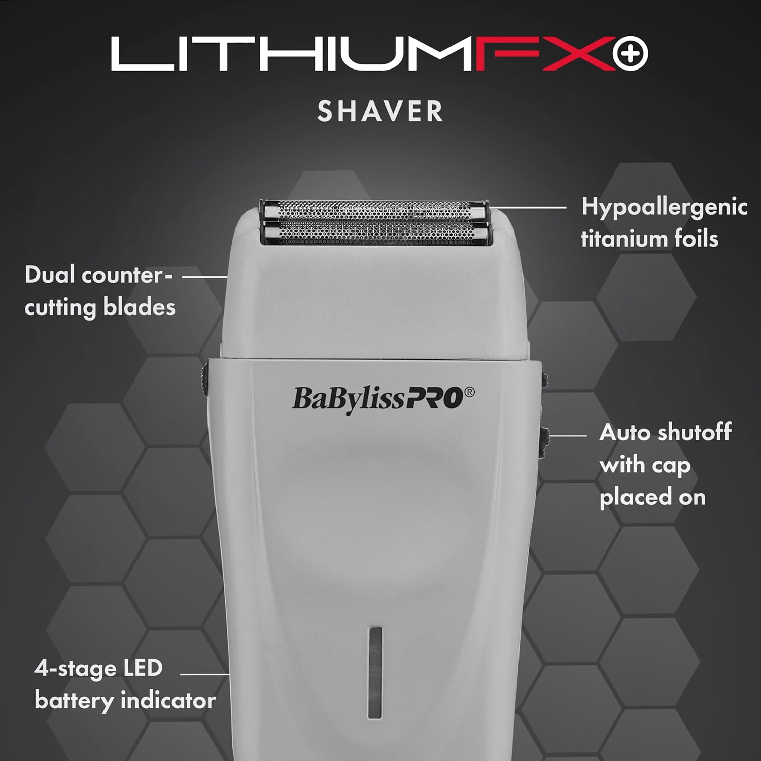 BaBylissPRO Limited Edition LithiumFX+ Cord/Cordless Lithium Ergonomic Double Foil Shaver (Mist Collection)