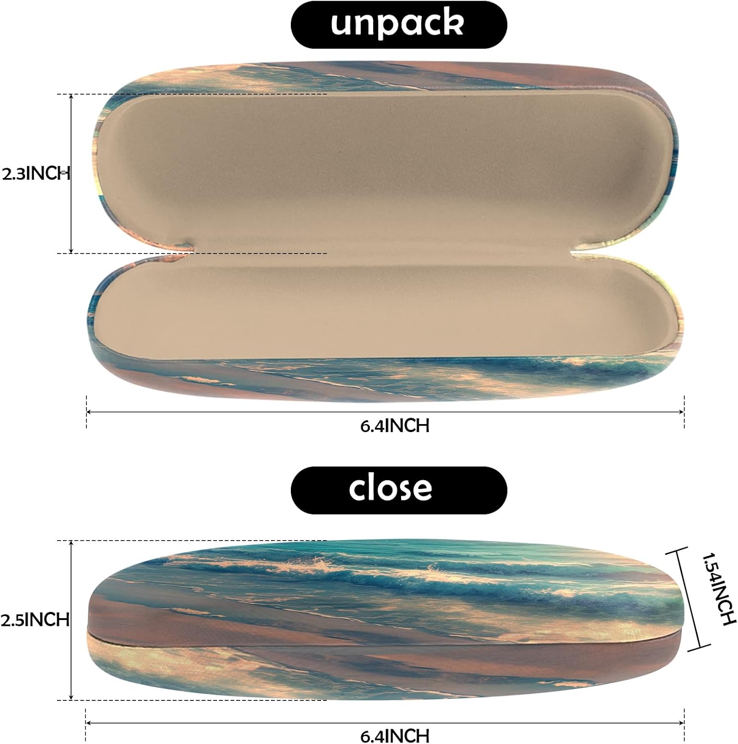 Glasses Case Hard Shell Eyeglass Portable Glasses Eyeglasses Holder Box with Cleaning Cloth Women Girls Men Cute image 2