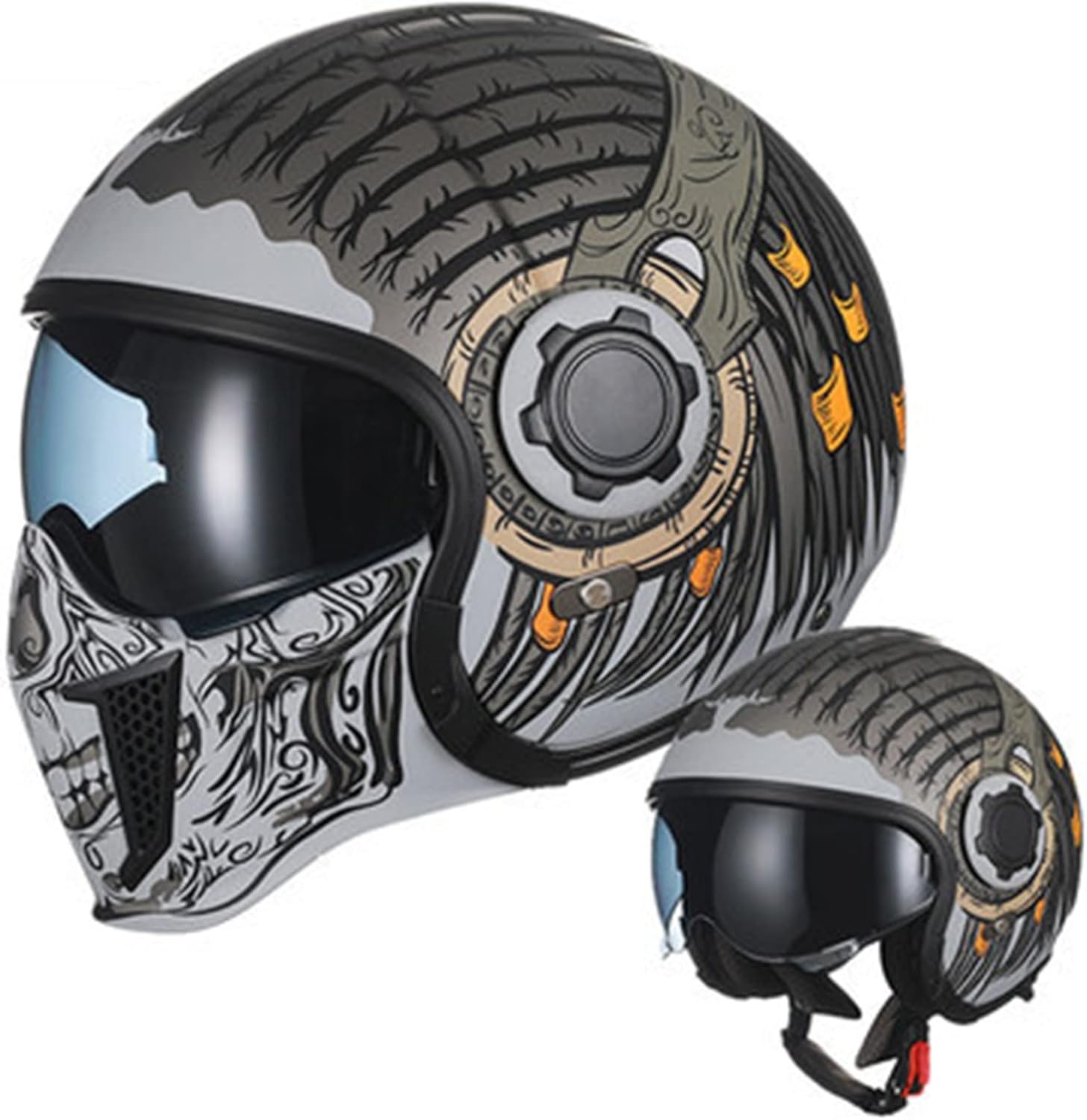 Amazon.com: Open Face Motorcycle 3/4 Helmet Motorcycle Modular Helmets ...