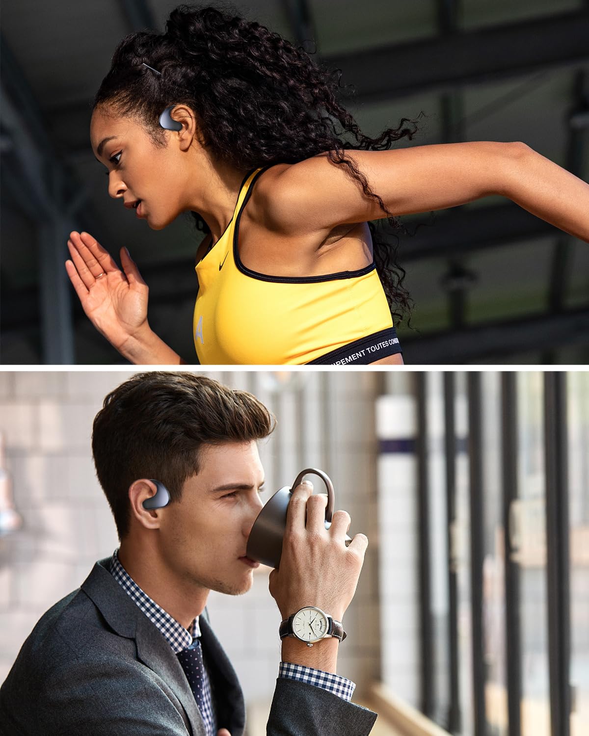HIFI WALKER Cuffie Open-Ear Bluetooth 5.3 Sport, Driver HiFi 16,2mm, 12h Musica, Cuffie Wireless Bluetooth per Correre, Multi-Device, 8h Chiamate, 50h Standby