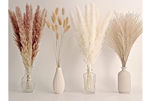 65Pcs Pampas Grass Decor - Premium Boho Floral Bouquet for Home Interiors...