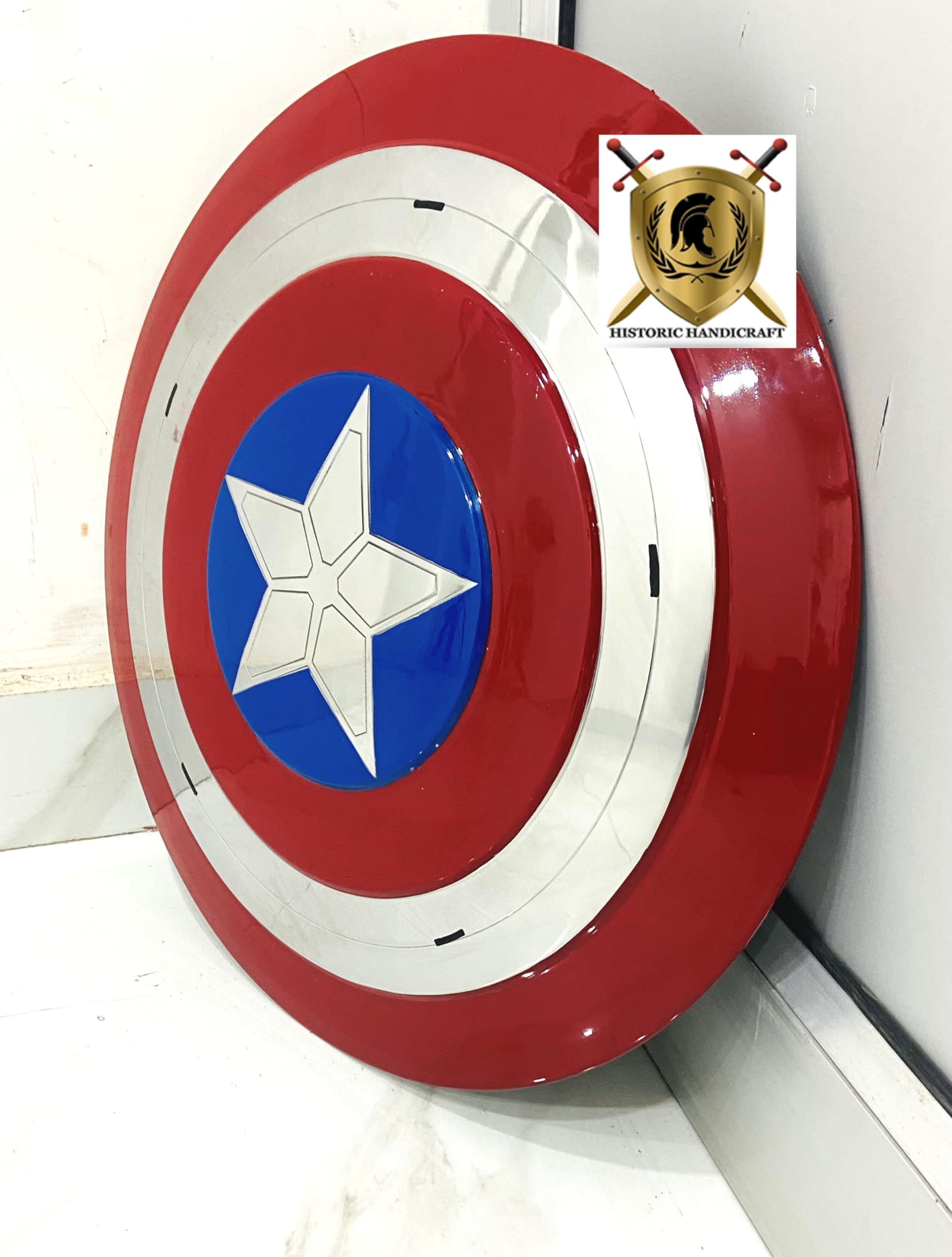 Capitan Cosplay America scudo 18 pollici metallo gioco di ruolo Replica Retro Captain Series Collectible Costume Wall Decor Film Accessori