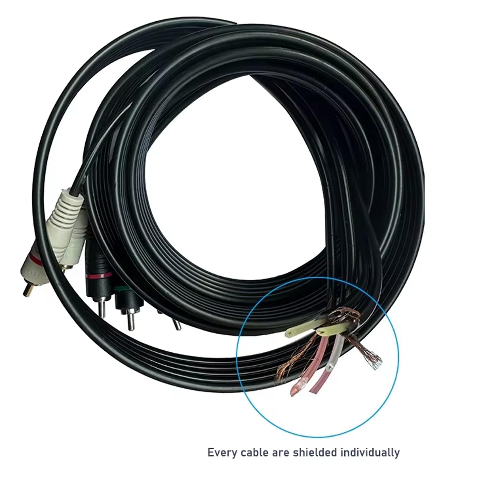 5 cavi RCA da 1,8 m, cavo splitter RCA audio video YPbPr RGB AV cavo 1080i maschio/maschio per DVD, STB, TV Box, HDTV, 1,8 m