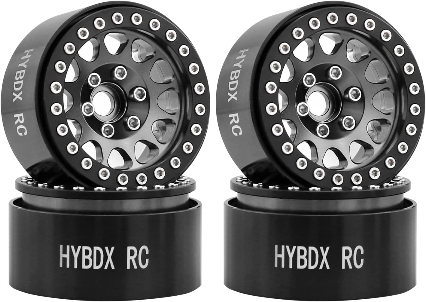 4x 1.9" Metal Beadlock RC Wheels For SCX10, CC01, TRX-4 1/10 Scale Crawlers