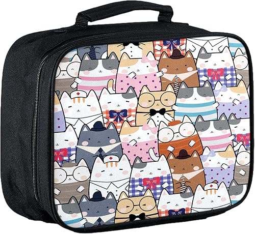 Miniatura 12 de Lonchera para niños, lonchera aislada para niños, adolescentes, niños y niñas, con bolsillo con cremallera, bolsa de almuerzo reutilizable portátil