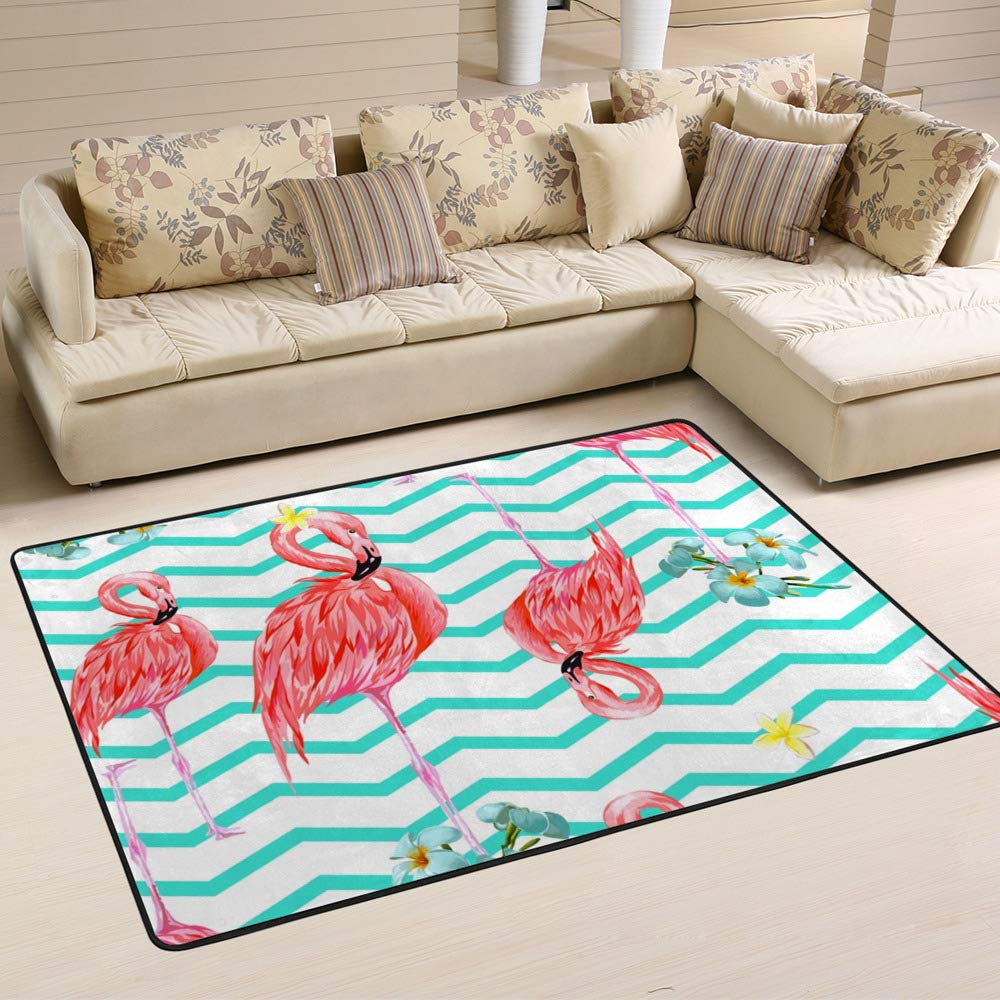 Tapis de taille moyenne flamants roses Ruchen 72x48 inch