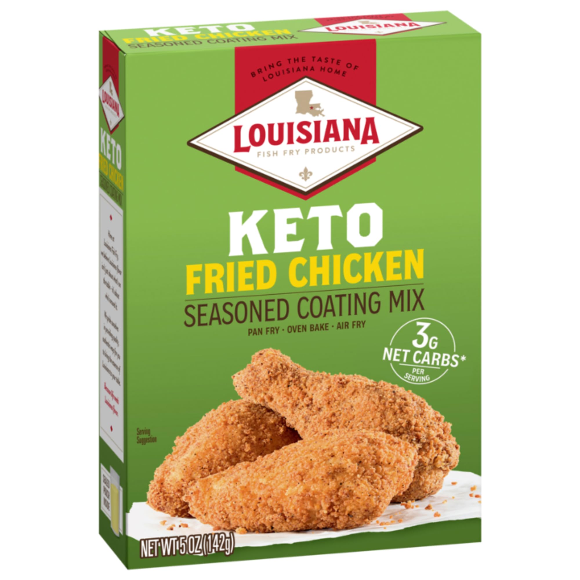 Louisiana Fish Fry Products Classic Fried Chicken Keto Seasoned Coating Mix – 5 oz, Pack of 6 – Bake, Deep Fry, & For Use in Air Fryer – Delicious &