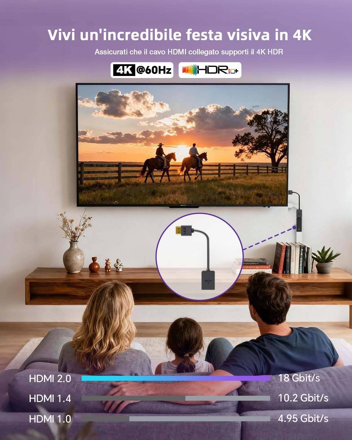 Maplin Cavo di prolunga HDMI da 3 m, adattatore 4K 30Hz maschio