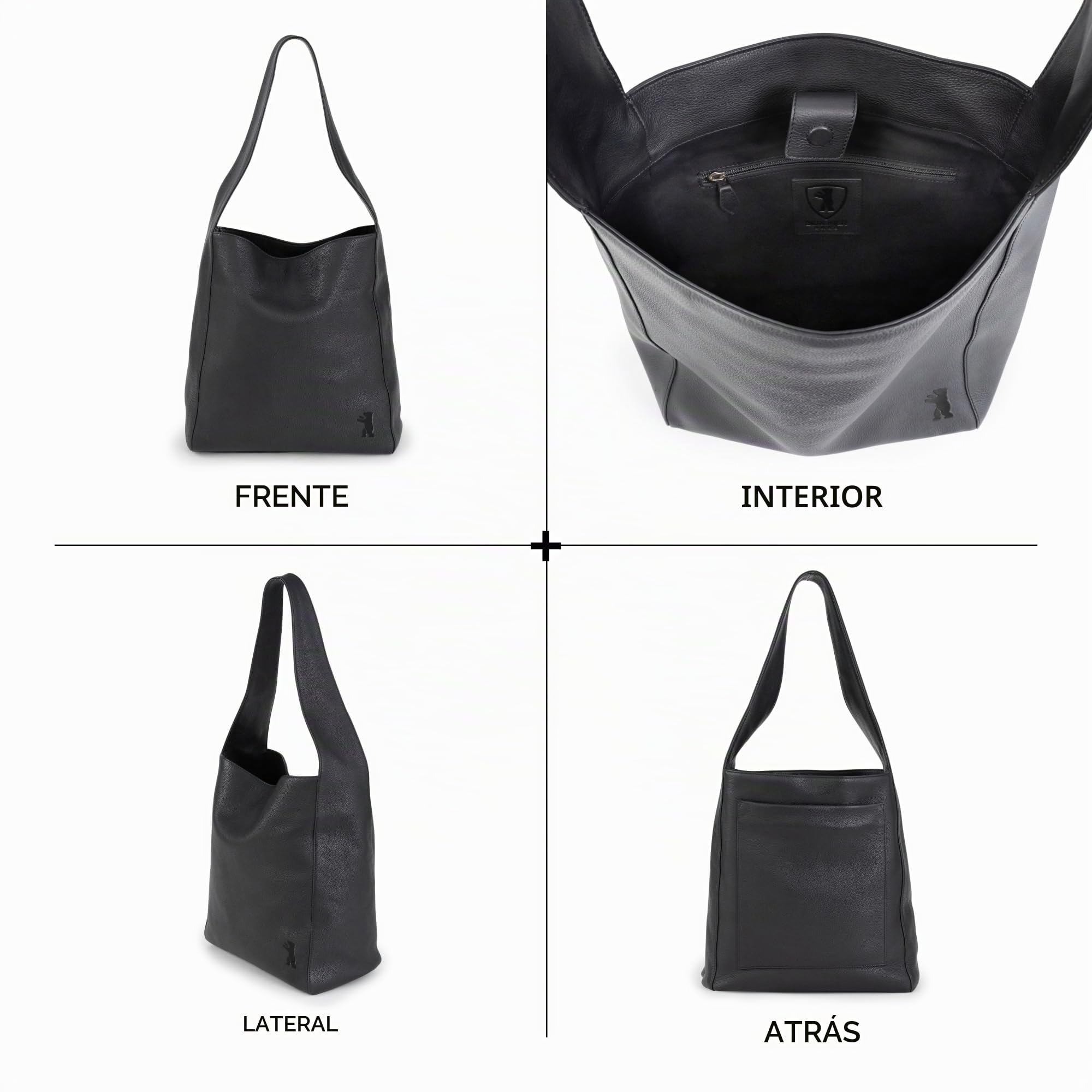 Berliner Bags Atlanta Bolso Hobo Shopper Cuero Mujer Piel Auténtica Grande