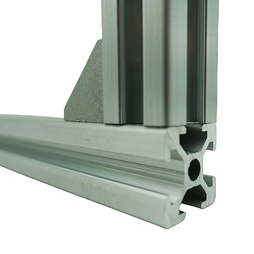 Miniatura 6 de SANTIE Perfil de aluminio con ranura en T de 0.787 x 0.787 in, 1 pieza de 55.118 in de longitud, extrusión de riel lineal plateado 2020 con ranura