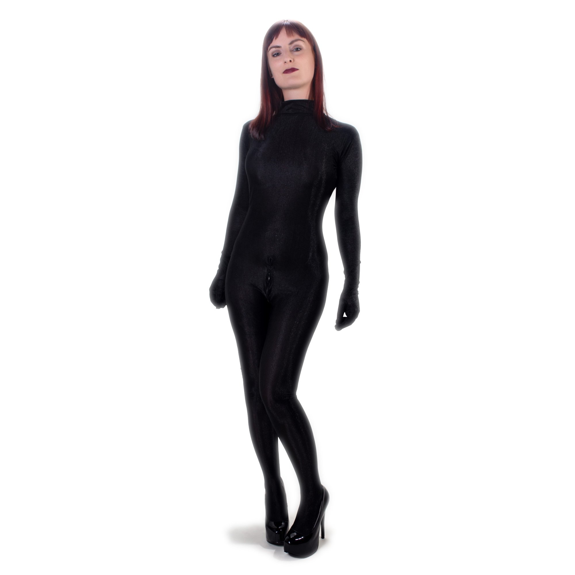 RubberfashionWetlook Catsuit, matt Wetlooksuit with long gloves and crotch zipper for women and men Qty.: 1 piece