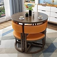 Vista 8 de YVYKFZD Juego de mesa de comedor redonda, juego de mesa y silla para sala de recepción de oficina, mesa de conferencia de café simple, mesa