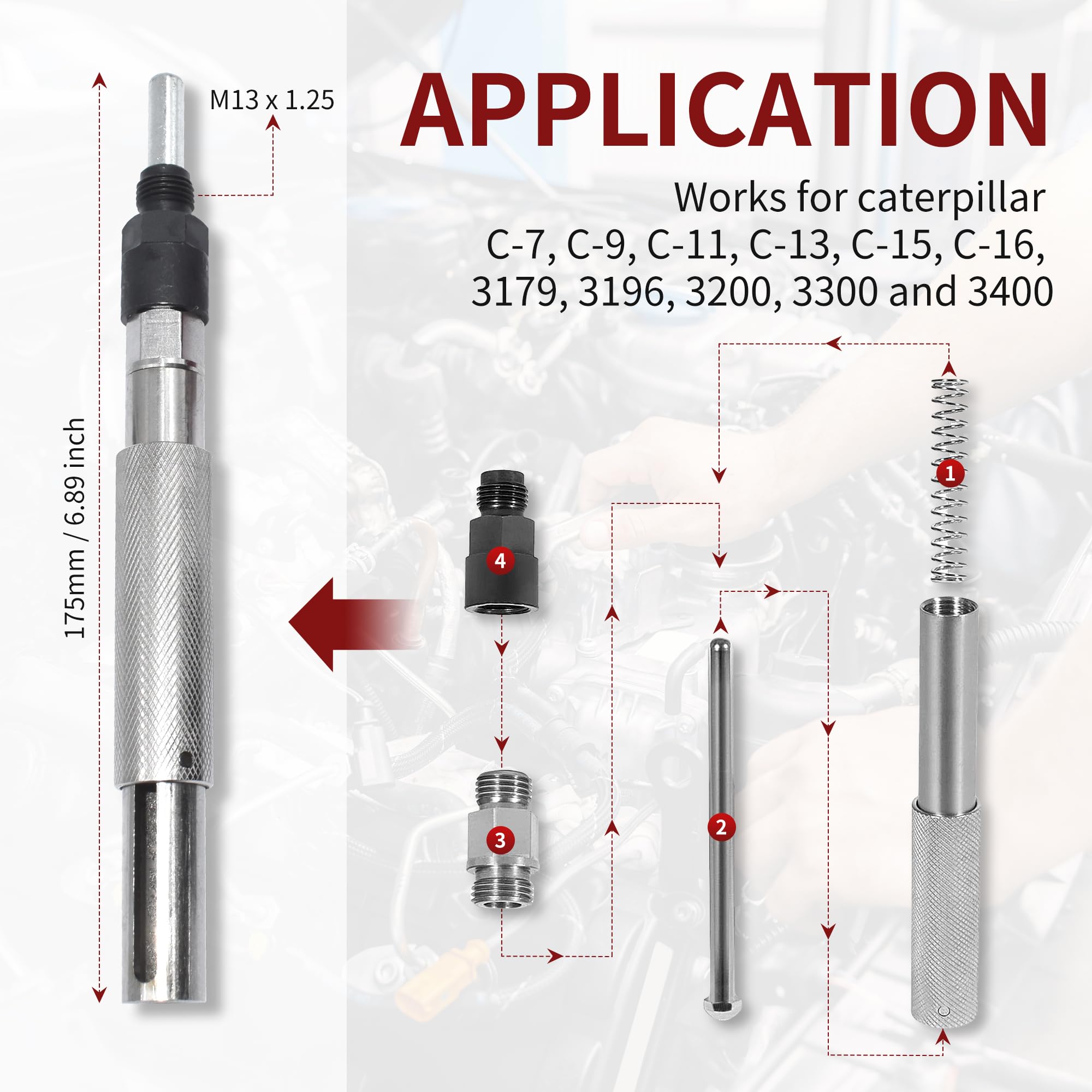 Torque Multiplier Caterpillar Diesel Engine Tool Set – Timing Pin, Injector Gauge & Barring Socket For 3406E, C-15, C-16 Gecko Gauge - View #11