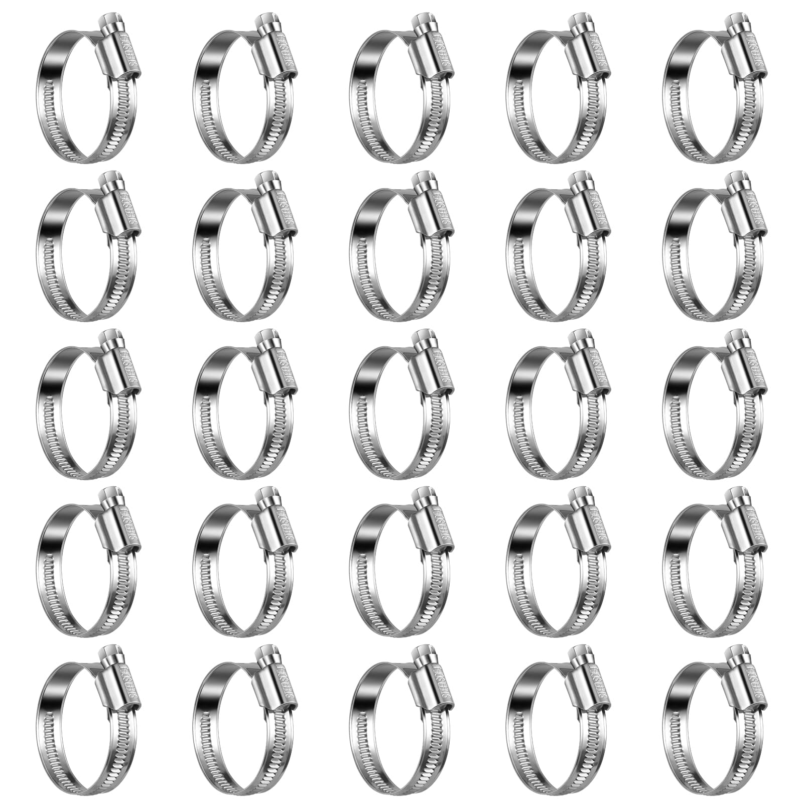 Non-Slip Stainless Steel Worm Gear Hose Clamps 1-3/16 to 1-3/4"(30-45mm)