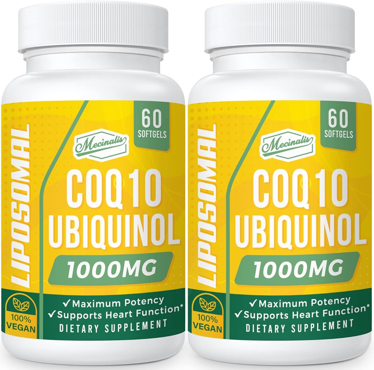 1000mg Liposomal CoQ10 Softgels | Better Absorption CoQ10 Ubiquinol Supplement | Heart Function & Energy Production | Active Antioxidant Form of Vegan Coenzyme Q10 | Non-GMO | 120 Softgels